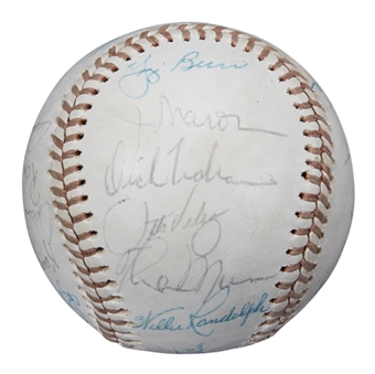 1976 American League Champions New York Yankees Team Signed OAL MacPhail Baseball With 25 Signatures Including Berra, Hunter & Munson (Beckett)